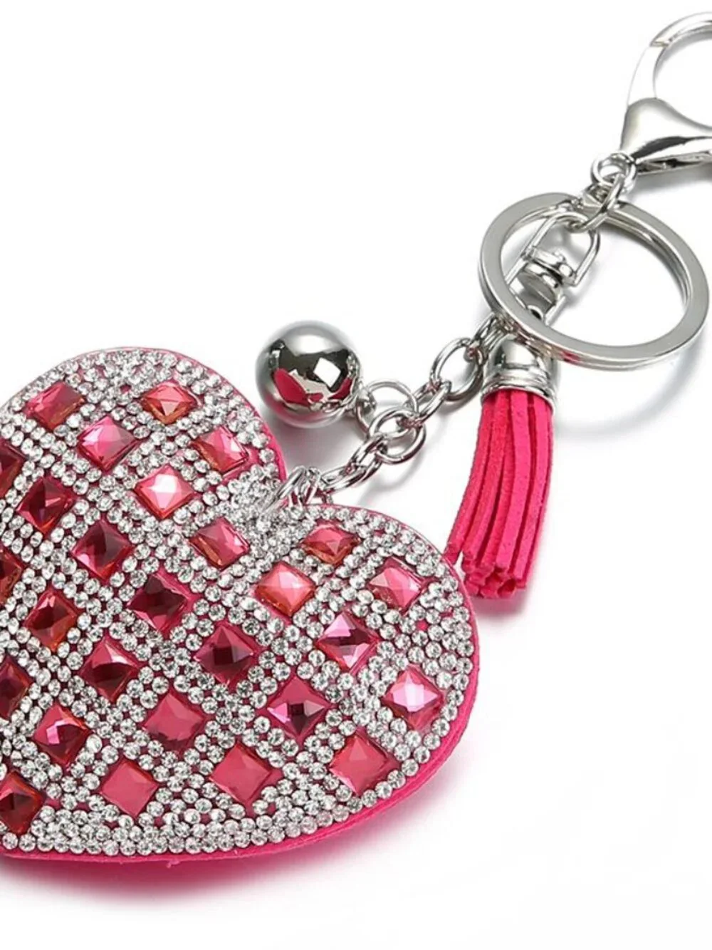 Assorted colors Bling Hearts Keychains B27